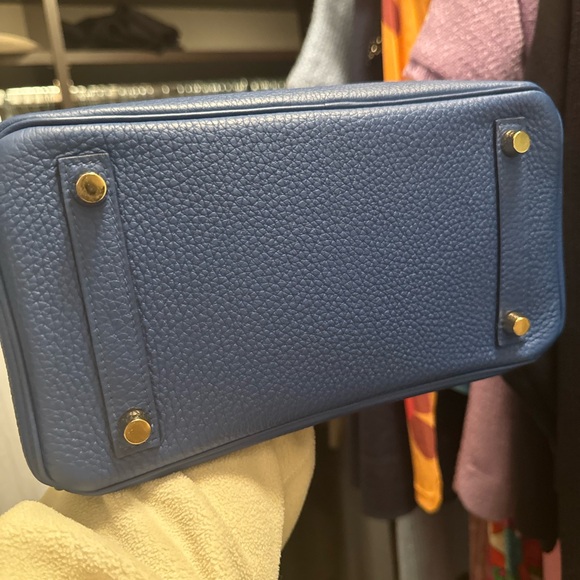 Birkin HERMES 25 Bleu France 100% authentic - Picture 8 of 16